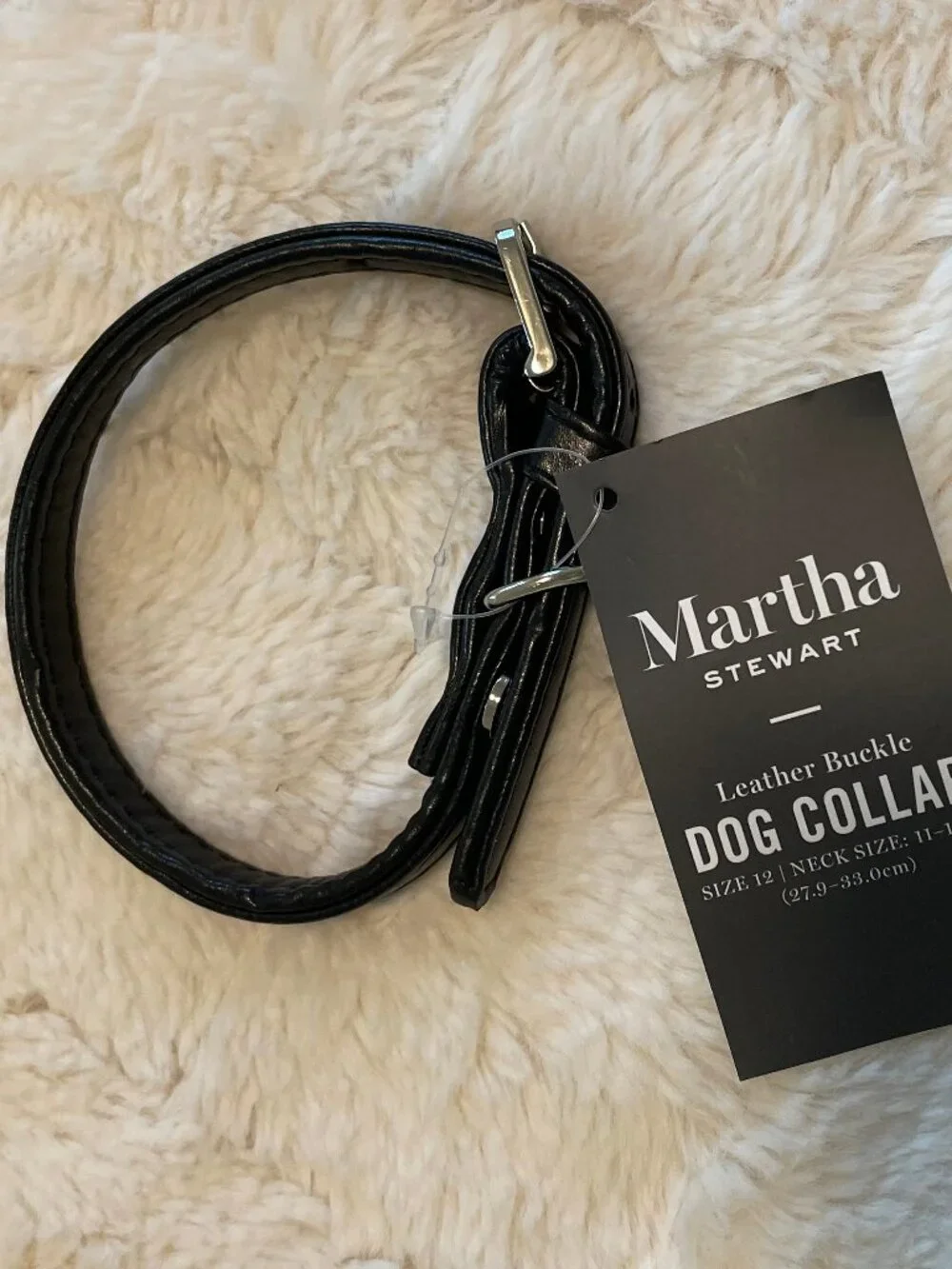 Martha Stewart Leather Buckle Dog Collar NWT